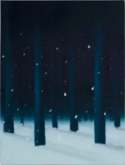 Sarah Lee, Forest I, 2022, oil and oil pastel on canvas