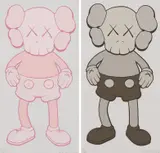 Kaws, Two works: (i) COMPANION – PINK; (ii) COMPANION – BROWN, 2001, silkscreen on paper