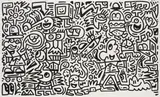 Sam Cox, Untitled (50 Hour Doodle Marathon), 2017, acrylic on board