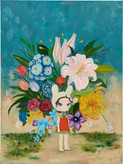Jade Kim, Flower Aura, 2021, oil on canvas
