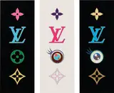 Three works: (i) SUPERFLAT Colourful Monogram; (ii) Eye Love SUPERFLAT Eye Pink; (iii) Eye Love SUPERFLAT Eye Blue by Takashi Murakami, silkscreen on paper, sold Feb 2023