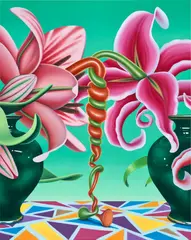 Mona Broschar, Bonding, 2022, acrylic and oil on canvas