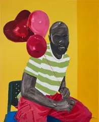 Wahab Saheed, Warmest Days in June, 2022, acrylic, charcoal, chalk and oil pastel on canvas