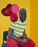 Wahab Saheed, Warmest Days in June, 2022, acrylic, charcoal, chalk and oil pastel on canvas