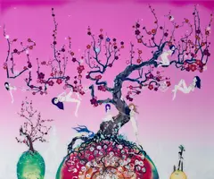 Chiho Aoshima, Japanese Apricot 3 - A Pink Dream, 2007, digital print mounted under Plexiglas
