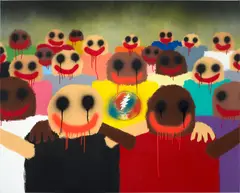 Hunter Potter, Steal Your Face Right Off Your Head, 2020, acrylic and spray paint on canvas
