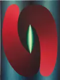 Loie Hollowell, Linked Lingam in Red and Blue