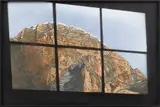 Ed Ruscha, Spied Upon Scene: Window, 2017, acrylic on museum board paper
