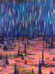 Yuxing Huang, Pearl Shore, 2018, acrylic on canvas