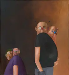 The Strangers by George Condo, 2009, oil on linen, sold Jun 2022