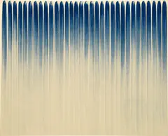 Lee Ufan, From Line No. 790372, 1979, oil and mineral pigment on canvas