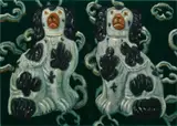 Issy Wood, Dog With Pendants (Not as Close), 2020, oil on velvet