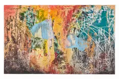 José Parla, Writers' Bench: Grand Concourse & 149th Street, The Bronx, 2020, acrylic, ink, collage, enamel, and oil paint on canvas