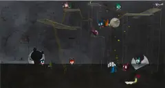 Edgar Plans, Night Creatures, 2020, mixed media on canvas