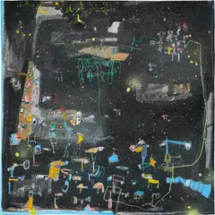 Cosmos by Rafa Macarrón, 2017, mixed media on iron, sold Jun 2022