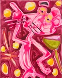 Katherine Bernhardt, Panther Hurricane, 2017, acrylic and spray paint on canvas
