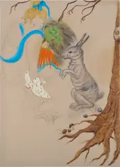 Good carrot Bad carrot by Maria Farrar, 2019, oil on linen, sold Jun 2022