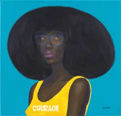 Courage by Oluwole Omofemi, 2021, oil and acrylic on canvas, sold Jun 2022
