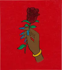Awol Erizku, 'Do This' - HoodRich Pablo Juan, 2017, acrylic and glitter on board, in artist's frame