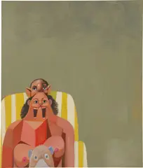 George Condo, Green Seated Woman, 2006, acrylic on canvas