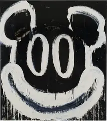 Joyce Pensato, Whipper Willie Mickey, 2016, enamel on linen
