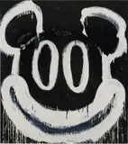 Joyce Pensato, Whipper Willie Mickey, 2016, enamel on linen