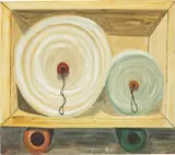 Zhang Enli, Two Rolls Fabric, 2015, oil on canvas
