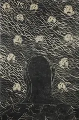 Fang Lijun, Untitled No. 14, 1996, woodcut