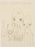 Yoshitomo Nara, Music from a Room, 2007, colour pencil on paper