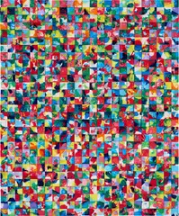 Hyunjin Kwon, Visual Poetry Pixel Series #696, 2021, mixed media on canvas