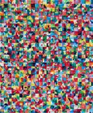 Hyunjin Kwon, Visual Poetry Pixel Series #696, 2021, mixed media on canvas
