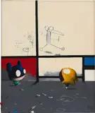 Edgar Plans, Piet and Mondrian III, 2020, oil on canvas