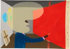 Peter McDonald, Vermillion Fontana Slash, 2008, acrylic gouache on paper