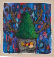 Yuichi Hirako, Bark 33, 2020, oil pastel on canvas