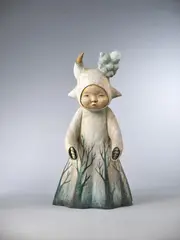 Moe Nakamura, Wander in Silence, 2016, oil paint and wood
