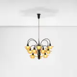 Poul Henningsen, Rare fifteen-armed 'Cascade' ceiling light, type 1/1 shades