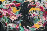 Michaela Yearwood-Dan, What's the Use in Yearning, 2021, acrylic, oil and Swarovski crystals on canvas, diptych