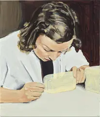 Michaël Borremans, The Assistant, 2000, oil on canvas