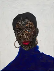 Marie Humbert 2 by Amoako Boafo, 2019, oil on paper, sold Nov 2022