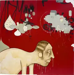 Barry McGee, Untitled, 1998, acrylic and enamel on wood panel, in 2 parts