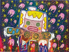 Adam Handler, Galaxy Girl, 2021, oil stick and acrylic on canvas