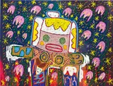 Adam Handler, Galaxy Girl, 2021, oil stick and acrylic on canvas