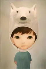 White dog boy by Mayuka Yamamoto, 2018, oil on canvas, sold Nov 2022