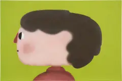 Feefy Head by Felix Treadwell, 2020, acrylic and pencil on canvas, sold Nov 2022