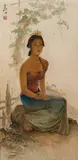 Lee Man Fong, Portrait of a Seated Lady, oil on board