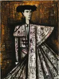 Bernard Buffet, Torero rose, 1960, oil on canvas