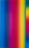 Cory Arcangel, Photoshop CS: 84 by 50 inches, 300 DPI, RGB, square pixels, default gradient "Spectrum", mousedown y=2000 x=1000, mouseup y=2000 x=14000; tool "Wand", select y=14000 x=8720, tolerance=40, contiguous= off; default gradient "Spectrum", mousedown y=24000 x=1