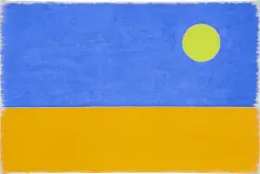 elftermaizweitausendundzweiundzwanzig by Ugo Rondinone, 2022, watercolour on canvas, in artist's frame, sold Nov 2022