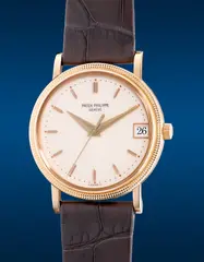 Patek Philippe, A well-preserved pink gold wristwatch with center seconds, date, cream dial and Clous de Paris bezel, Circa 1991