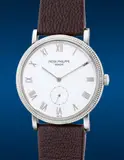 Patek Philippe, A fine and attractive white gold wristwatch with “Clous de Paris” bezel, white porcelain dial, Roman numerals, small seconds and Certificate of Origin